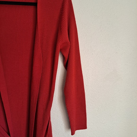 HILLARD & HANSON Women Xl women's cardigan in brick orange color - Picture 3 of 9